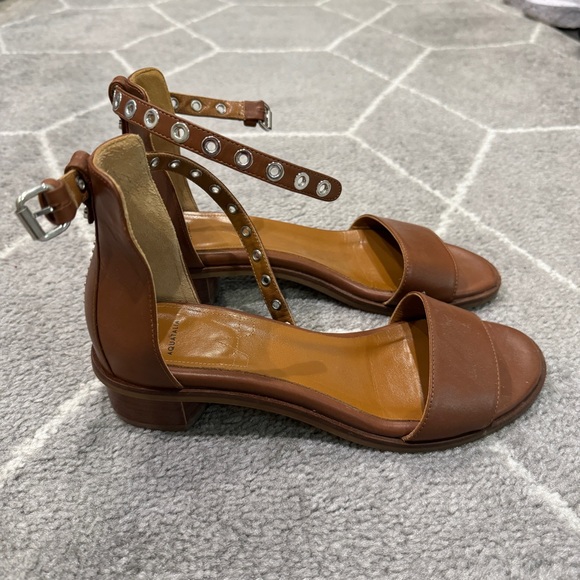 Aquatalia Rosalie Leather Sandal in Cognac Size 8 - Picture 4 of 7